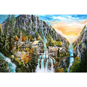 Landscape Castle 60*40CM(Canvas) Full Round Drill Diamond Painting