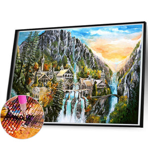 Landscape Castle 60*40CM(Canvas) Full Round Drill Diamond Painting