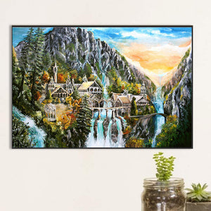 Landscape Castle 60*40CM(Canvas) Full Round Drill Diamond Painting