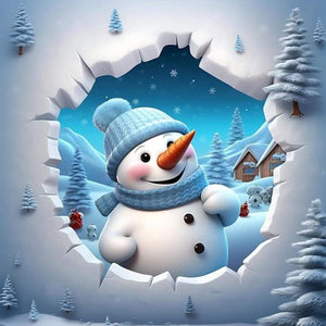 Snowman 30*30CM(Canvas) Full Round Drill Diamond Painting