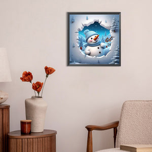 Snowman 30*30CM(Canvas) Full Round Drill Diamond Painting