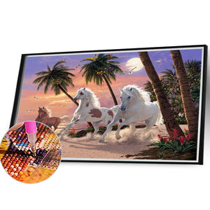 Horse 40*30CM(Canvas) Full Round Drill Diamond Painting