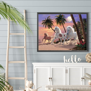 Horse 40*30CM(Canvas) Full Round Drill Diamond Painting