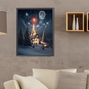 Christmas Snow Scene 30*40CM(Canvas) Full Square Drill Diamond Painting