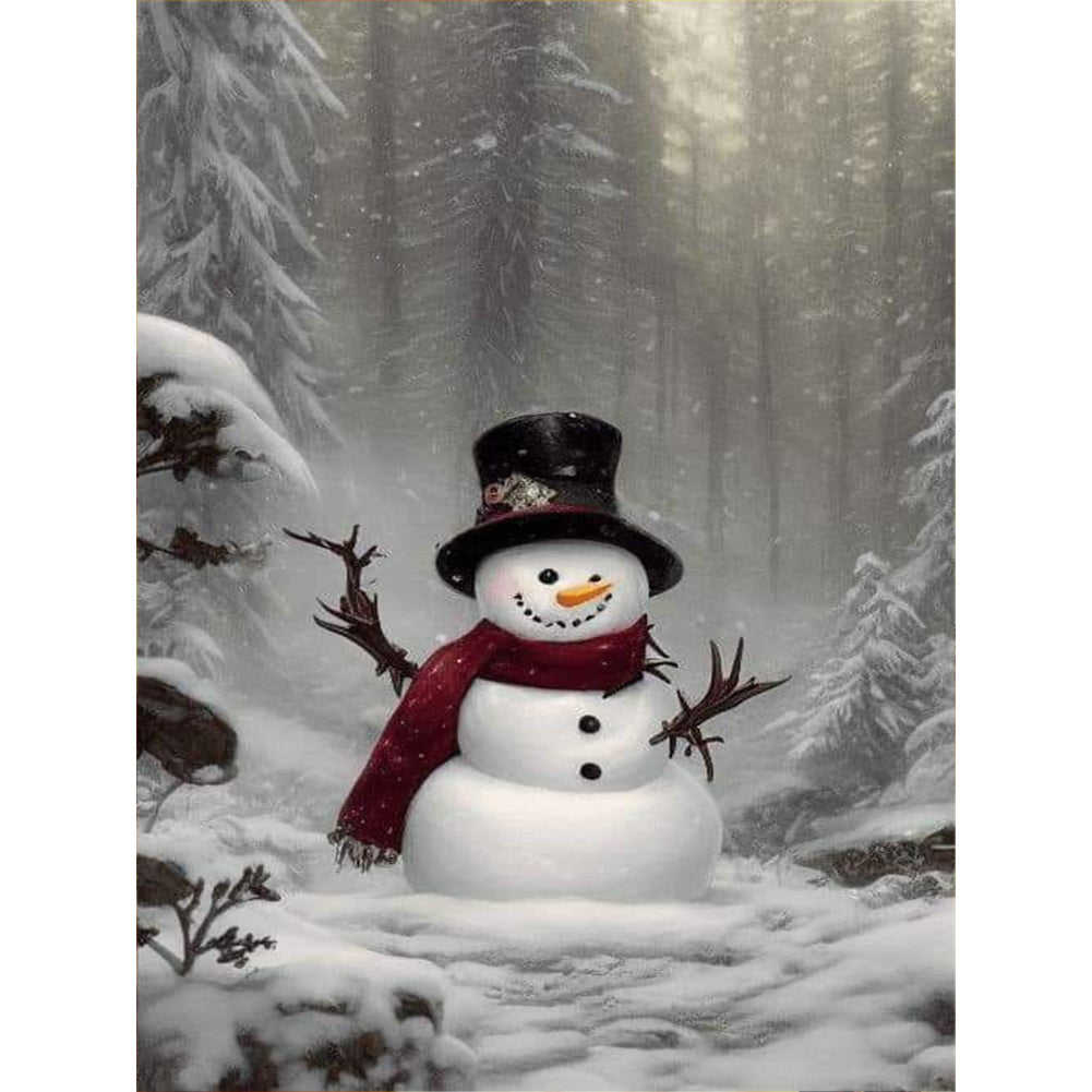 Snowman 30*40CM(Canvas) Full Round Drill Diamond Painting