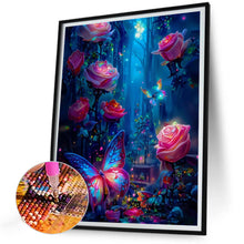 Load image into Gallery viewer, Luminous Rose Forest With Butterflies 35*45CM(Canvas) Full Round Drill Diamond Painting
