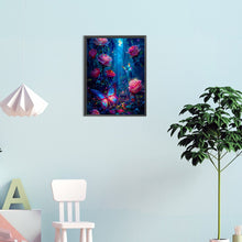 Load image into Gallery viewer, Luminous Rose Forest With Butterflies 35*45CM(Canvas) Full Round Drill Diamond Painting
