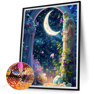 Flower Moonlight 30*40CM(Picture) Full AB Round Drill Diamond Painting