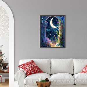 Flower Moonlight 30*40CM(Picture) Full AB Round Drill Diamond Painting