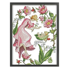 Load image into Gallery viewer, Joy Sunday February Flower Fairy (31*40CM) 14CT Stamped Cross Stitch
