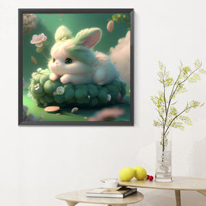 Green Bunny 30*30CM(Canvas) Full Round Drill Diamond Painting