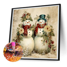 Load image into Gallery viewer, Christmas Snowman 30X30CM(Canvas) Full Round Drill Diamond Painting
