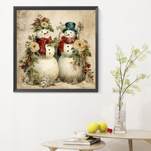 Load image into Gallery viewer, Christmas Snowman 30X30CM(Canvas) Full Round Drill Diamond Painting
