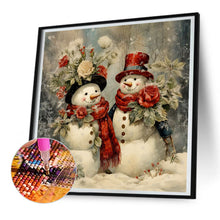 Load image into Gallery viewer, Christmas Snowman 30X30CM(Canvas) Full Round Drill Diamond Painting
