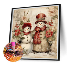 Load image into Gallery viewer, Christmas Snowman 30X30CM(Canvas) Full Round Drill Diamond Painting
