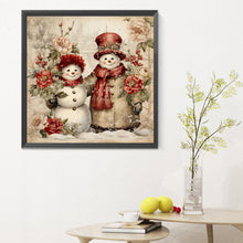 Load image into Gallery viewer, Christmas Snowman 30X30CM(Canvas) Full Round Drill Diamond Painting
