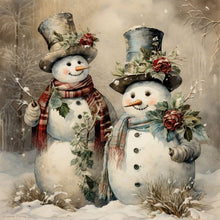 Load image into Gallery viewer, Christmas Snowman 30X30CM(Canvas) Full Round Drill Diamond Painting
