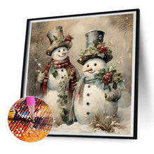 Load image into Gallery viewer, Christmas Snowman 30X30CM(Canvas) Full Round Drill Diamond Painting
