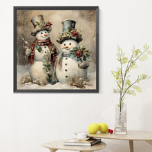 Load image into Gallery viewer, Christmas Snowman 30X30CM(Canvas) Full Round Drill Diamond Painting
