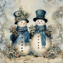 Load image into Gallery viewer, Christmas Snowman 30X30CM(Canvas) Full Round Drill Diamond Painting
