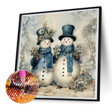 Load image into Gallery viewer, Christmas Snowman 30X30CM(Canvas) Full Round Drill Diamond Painting
