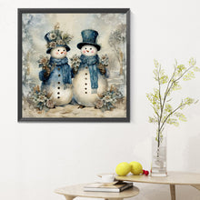 Load image into Gallery viewer, Christmas Snowman 30X30CM(Canvas) Full Round Drill Diamond Painting
