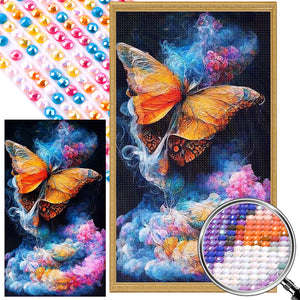 Colorful Mist Butterfly 40*70CM(Picture) Full AB Round Drill Diamond Painting