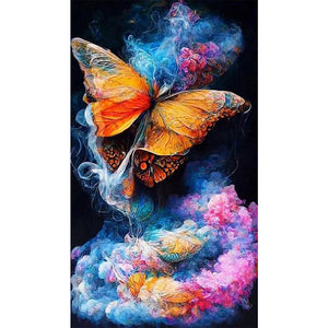 Colorful Mist Butterfly 40*70CM(Picture) Full AB Round Drill Diamond Painting