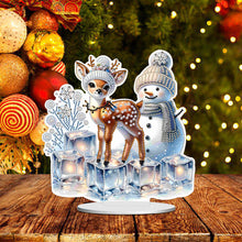 Load image into Gallery viewer, Christmas Acrylic Winter Snowman Diamond Painting Desktop Decor for Office Decor
