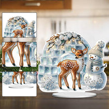 Load image into Gallery viewer, Christmas Acrylic Winter Snowman Diamond Painting Desktop Decor for Office Decor
