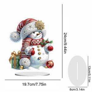 Christmas Acrylic Winter Snowman Diamond Painting Desktop Decor for Office Decor