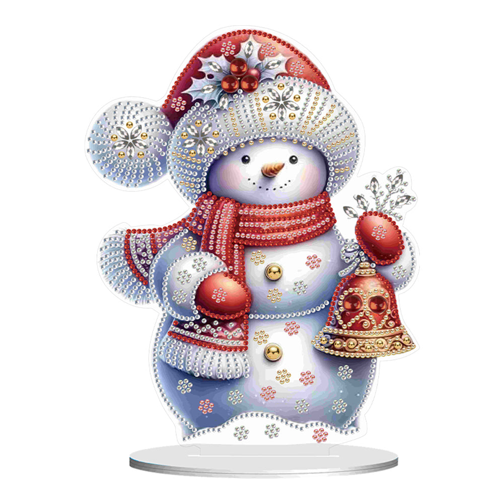 Christmas Acrylic Winter Snowman Diamond Painting Desktop Decor for Office Decor