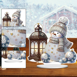 Christmas Acrylic Winter Snowman Diamond Painting Desktop Decor for Office Decor