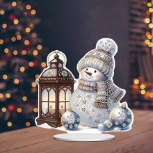 Load image into Gallery viewer, Christmas Acrylic Winter Snowman Diamond Painting Desktop Decor for Office Decor
