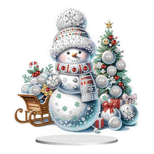 Christmas Acrylic Winter Snowman Diamond Painting Desktop Decor for Office Decor