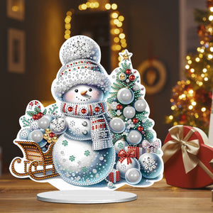 Christmas Acrylic Winter Snowman Diamond Painting Desktop Decor for Office Decor