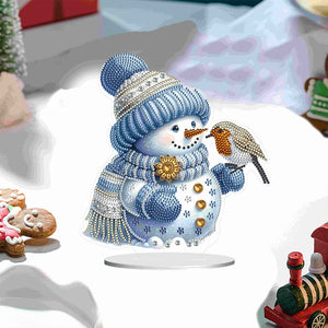 Christmas Acrylic Winter Snowman Diamond Painting Desktop Decor for Office Decor