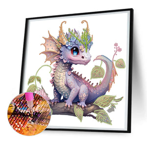 Purple Dragon 30X30CM(Canvas) Partial Special Shaped Drill Diamond Painting