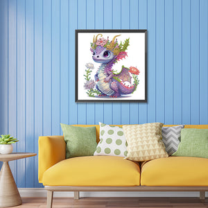 Dazzling Purple Dragon 30X30CM(Canvas) Partial Special Shaped Drill Diamond Painting