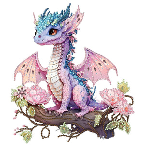 Pink Dragon 30*30CM(Canvas) Partial Special Shaped Drill Diamond Painting