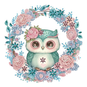 Garland Owl 30X30CM(Canvas) Partial Special Shaped Drill Diamond Painting