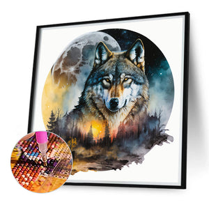 Wolf 40*40CM(Canvas) Full Round Drill Diamond Painting