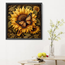 Load image into Gallery viewer, Sunflower Butterfly 30*30CM(Canvas) Full Round Drill Diamond Painting
