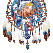 Load image into Gallery viewer, Single-Sided Round Diamond Painting Hanging Pendant 15x20cm (Eagle Dreamcatcher)
