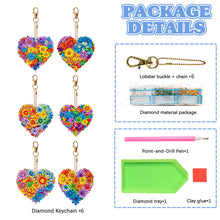 Load image into Gallery viewer, 6 PCS Double Sided Special Shape Diamond Painting Keychain (Multicoloured Love)
