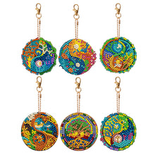 Load image into Gallery viewer, 6 PCS Double Sided Special Shape Diamond Painting Keychain Pendant(Tree of Life)
