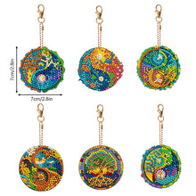 Load image into Gallery viewer, 6 PCS Double Sided Special Shape Diamond Painting Keychain Pendant(Tree of Life)
