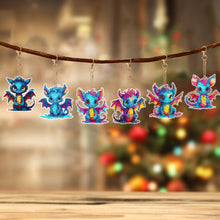 Load image into Gallery viewer, 6 PCS Double Sided Special Shape Diamond Painting Keychain Pendant (Dinosaur)
