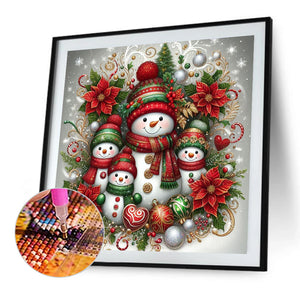 Full Of Diamonds Snowman 35X35CM(Canvas) Full AB Round Drill Diamond Painting