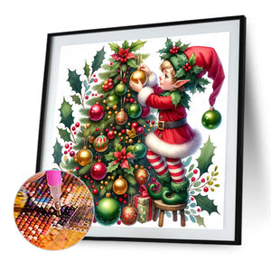 Christmas Tree And Little Doll 30*30CM(Picture) Full AB Round Drill Diamond Painting